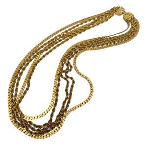 GOLDETTE Chain Necklace Goldplate Multi Strand Layered Vintage Jewelry Signed
